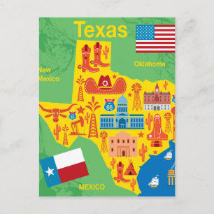 Kinder Texas Map Briefkaart