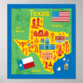 Kinder Texas Map Poster (Voorkant)