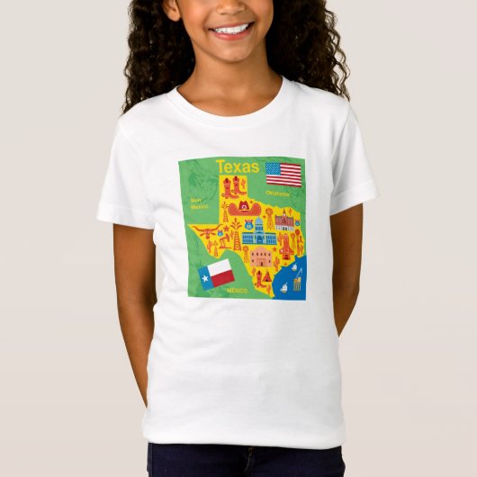 Kinder Texas Map T-shirt (Voorkant)