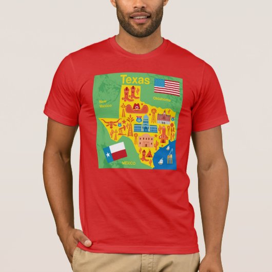 Kinder Texas Map T-shirt (Voorkant)