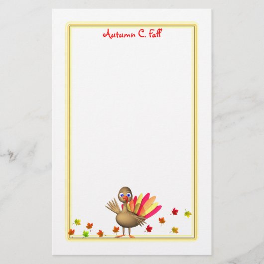 Kinder Thanksgiving Baby Turkije Briefpapier (Voorkant)