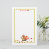 Kinder Thanksgiving Baby Turkije Briefpapier (Staand voorkant)