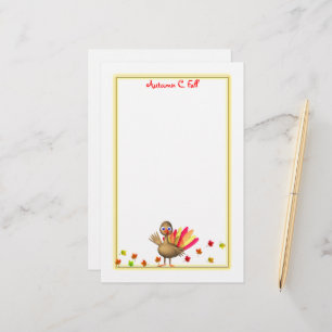 Kinder Thanksgiving Baby Turkije Briefpapier
