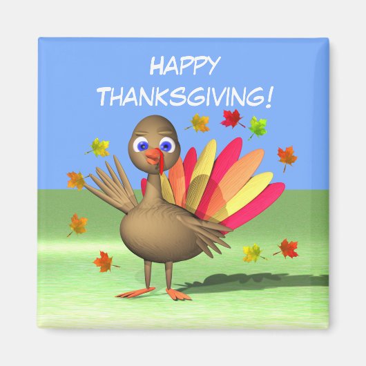Kinder Thanksgiving Baby Turkije Magneet (Voorkant)