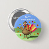 Kinder Thanksgiving Baby Turkije Ronde Button 5,7 Cm (Voorkant /achterkant)