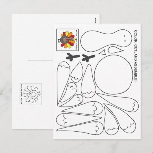 Kinder Thanksgiving Briefkaart (Voorkant / Achterkant)