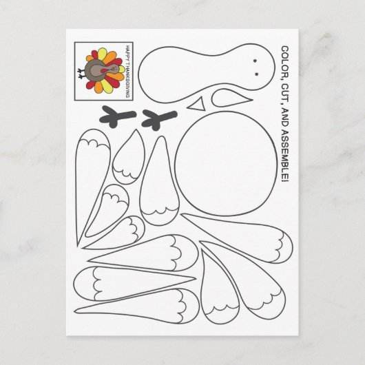 Kinder Thanksgiving Briefkaart (Voorkant)