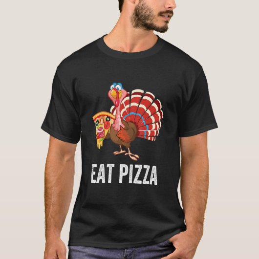 Kinder Thanksgiving turkije - Pizza adult Vegan T-shirt (Voorkant)