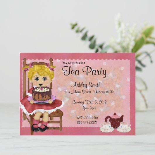 Kinder theepartij kaart (Staand voorkant)