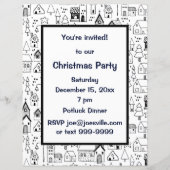 Kinder themadorp Whimsical Black & White Invite (Achterkant)