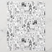 Kinder themadorp Whimsical Black & White Invite Flyer (Voorkant)