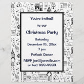Kinder themadorp Whimsical Black & White Invite Flyer (Achterkant)