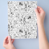 Kinder themadorp Whimsical Black & White Invite Flyer (Hand)