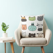Kinder Throw Cushion - Dierengezichten Kussen (Stoel)