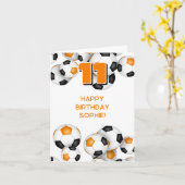 kinder tiener voetballer oranje Happy Birthday Kaart (Gele Bloem)