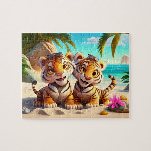 Kinder tijger Cubs Jigzaag Puzzle - Tropisch Legpuzzel (Horizontaal)