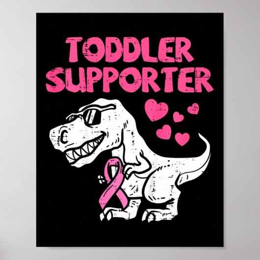 Kinder Toddler Support T-Rex Kinder borstkanker Aw Poster (Voorkant)