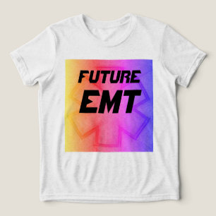 Kinder Toekomst EMT geel roze & paarse levensster Tri-Blend Shirt