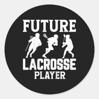 Kinder Toekomst Lacrosse Speler Kinder Ronde Sticker