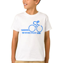 Kinder toekomstige fietser met de naam t-shirt