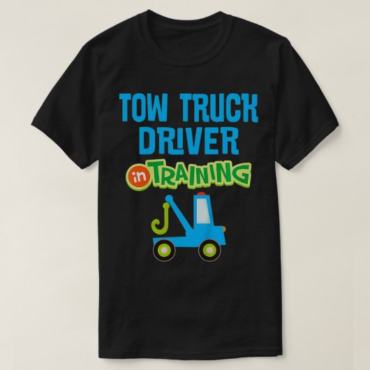 Kinder toekomstige sleepvrachtwagenchauffeur in op t-shirt (Design voorkant)