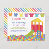 Kinder toneelpaden op speelplaats Birthday Party Kaart (Voorkant / Achterkant)