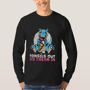 Kinder tonsillen verwijderen ijsklok in de terugwi t-shirt