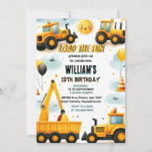 kinder toon Eenvoudige bouwwagens 5e verjaardag Kaart (Voorkant)