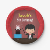 Kinder tovenaarsfeest in Cute Magicia Papieren Bordje (Voorkant)