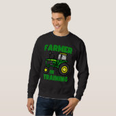 Kinder Tractor Boy Boer In Training Farming Tract Trui (Voorkant volledig)