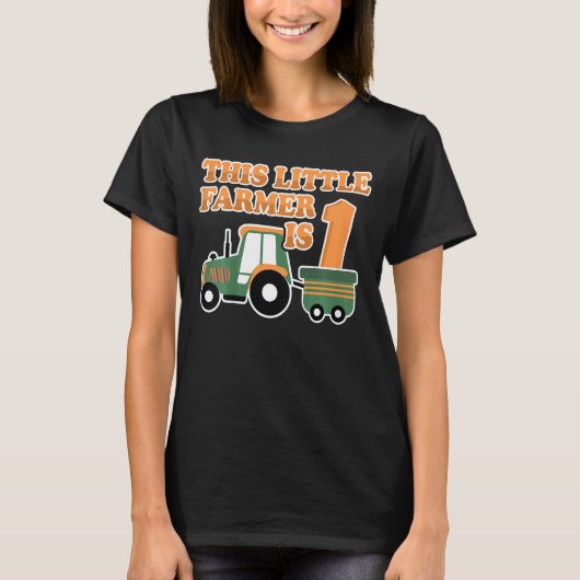 Kinder tractor ik ben 1 jaar Boerderij jongen trac T-shirt (Voorkant)