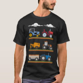 Kinder tractorlengte landbouwmachines t-shirt (Voorkant)