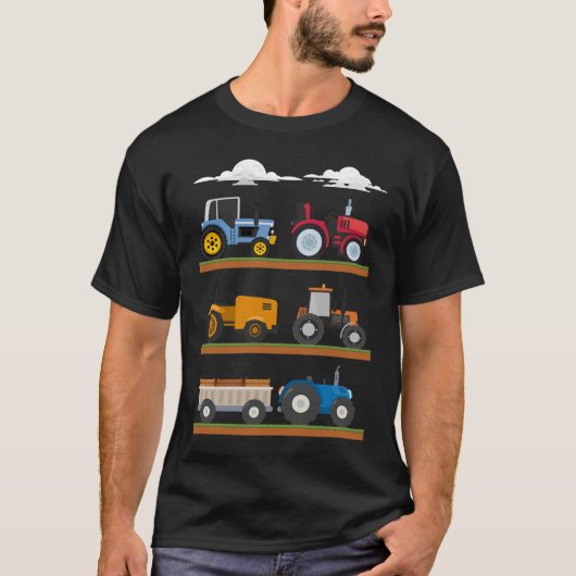 Kinder tractorlengte landbouwmachines t-shirt (Voorkant)