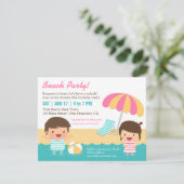 Kinder trainingspakken met strand van Birthday Kaart (Staand voorkant)