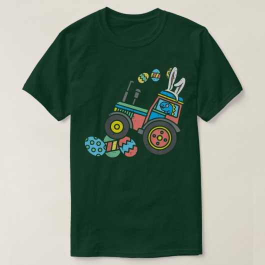 Kinder Tre Bunny Tractor Crushing Eggs Paasbakken T-shirt (Design voorkant)