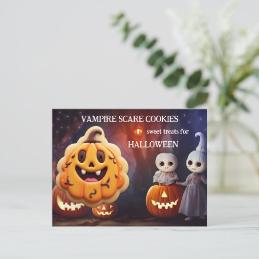 Kinder Treats Halloween Cookie Recept Briefkaart (Staand voorkant)