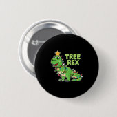 Kinder Tree Rex Kinder kerst Dinosaurus Pun Ronde Button 5,7 Cm (Voorkant /achterkant)