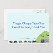 Kinder trein Choo Choo Dank u Briefkaarten (Voorkant / Achterkant)