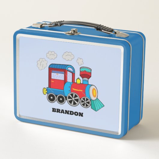 Kinder Treinjongens Blauw Aangepaste Naam (Voorkant)