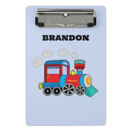 Kinder Treinjongens Blauw Aangepaste Naam Mini Klembord