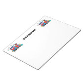 Kinder Treinjongens Blauw Aangepaste Naam Notitieblok (Schuin)