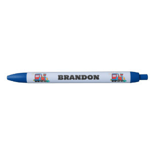 Kinder Treinjongens Blauw Aangepaste Naam Zwarte Inkt Pen