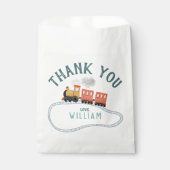 Kinder treinjongens Verjaardag Dank je wel Bedankzakje (Voorkant)