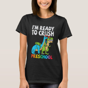 Kinder Trex Dinos klaar om de kleuterschool eerste T-shirt