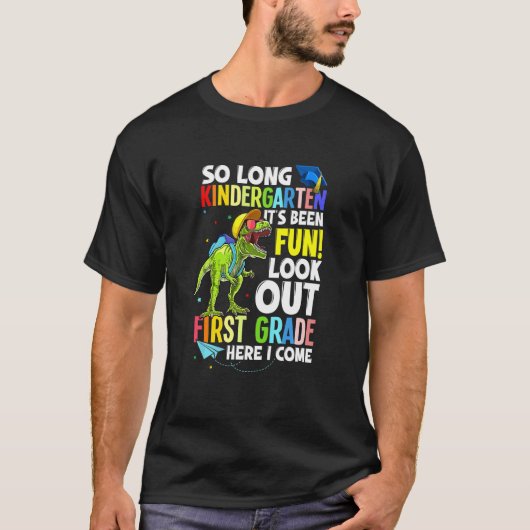 Kinder Trex Dinosaur, zo lange Kindergarten hier T-shirt (Voorkant)