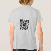 Kinder Tri-Blend Shirt met scanbaar QR-codeontwerp (Achterkant)