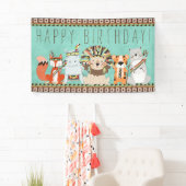 Kinder tribale verjaardagsfeest spandoek (Insitu)