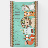 Kinder tribale verjaardagsfeest spandoek (Verticaal)