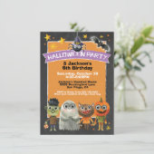 Kinder Trick- of Behandelaars Halloween Party-uitn Kaart (Staand voorkant)