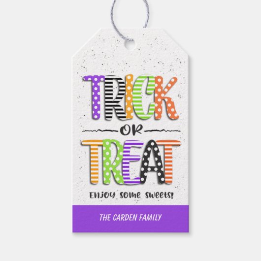 Kinder Trick or treat Halloween Partij Cadeaulabel (Voorkant)